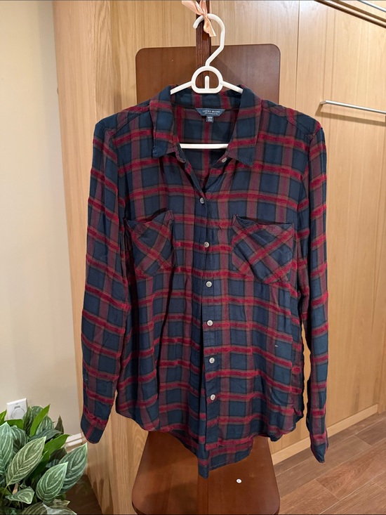 Lucky Brand Tops - Lucky Brand Men's Red & Navy Plaid Button-Down Shirt